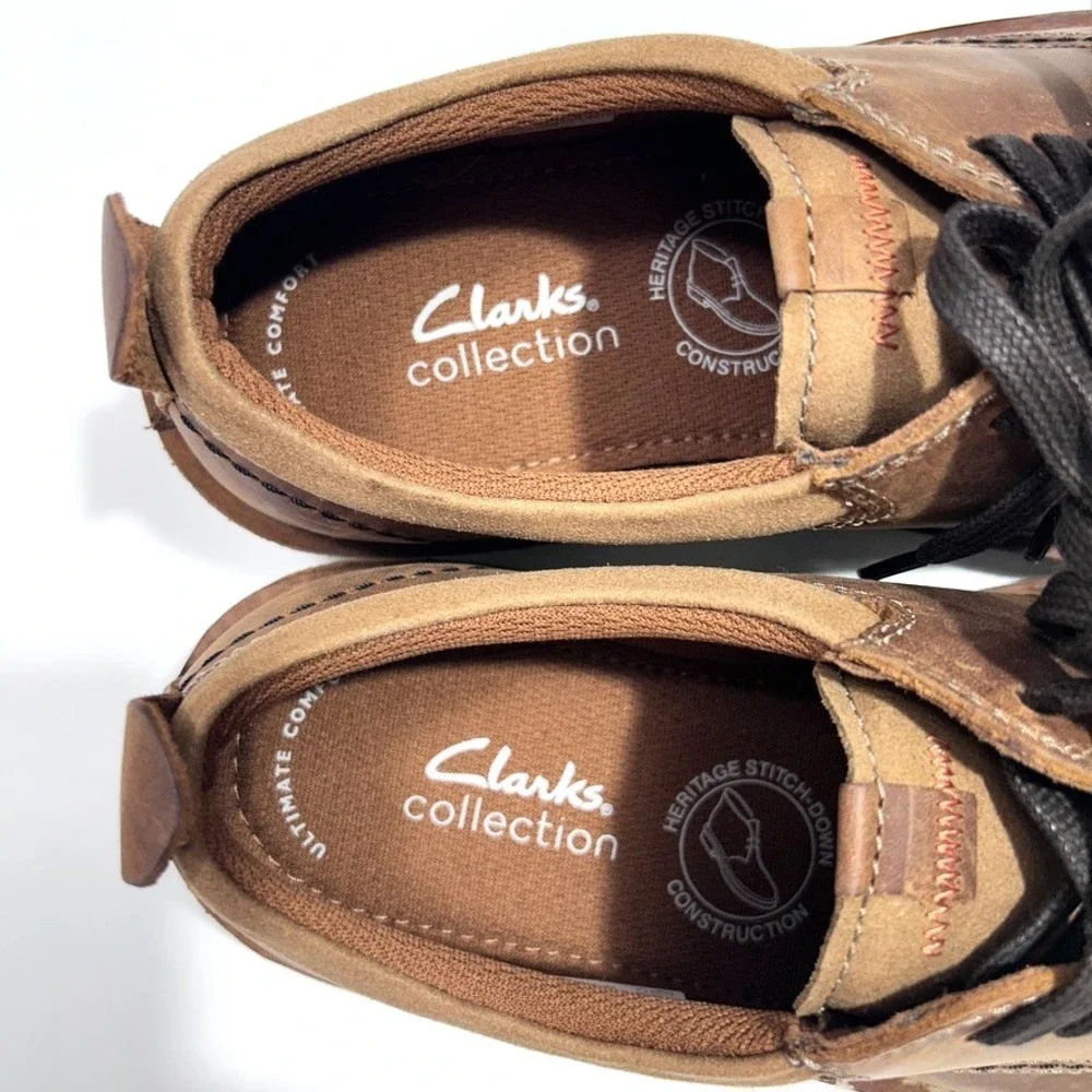 Clarks Eastridge Leather Low Oxford‎ Men's Light Brown US 7W